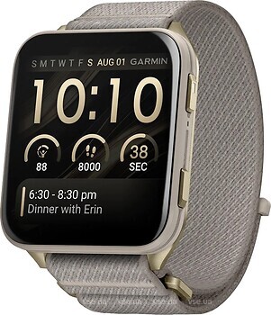 Фото Garmin Venu X1 Soft Gold with Titanium Caseback and French Gray Nylon Band (010-02980-09)