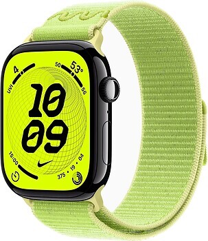 Фото Apple Watch Series 11 GPS 46mm Jet Black Aluminum Case with Volt Splash Nike Sport Loop (MEW84+MGC14)