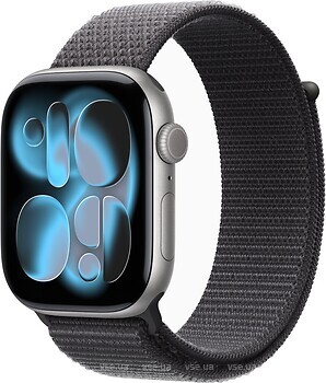 Фото Apple Watch Series 11 GPS 46mm Space Grey Aluminium Case with Dark Gray Sport Loop (MEW94+MFFN4)