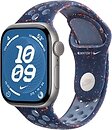 Фото Apple Watch Series 11 GPS 42mm Space Grey Aluminium Case with Blue Ribbon Nike Sport Band (MEW14+MGAX4)