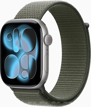 Фото Apple Watch Series 11 GPS 46mm Space Grey Aluminium Case with Forest Sport Loop (MEW94+MFFJ4)