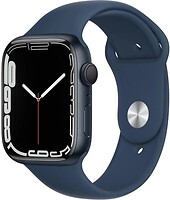 Фото Apple Watch Series 7 GPS 45mm Midnight Aluminum Case with Abyss Blue Sport Band (MKNN3+MKUW3)