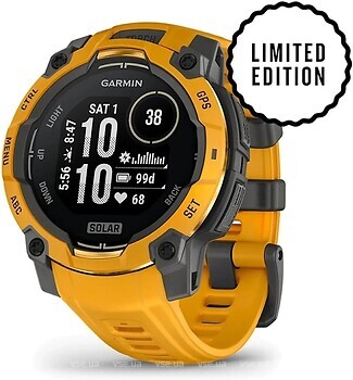 Фото Garmin Instinct 3 45mm Solar Sunburst with Sunburst/Grey Band (010-02934-02)