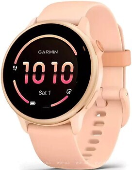 Фото Garmin Vivoactive 6 Metallic Pink Dawn with Bone Silicone Band (010-02985-05)