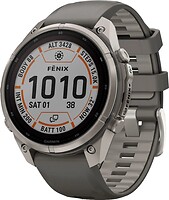 Фото Garmin Fenix 9 Pro inReach Solar 47mm Titanium with Pebble Gray/Silver Silicone Band (010-04336-00/01)