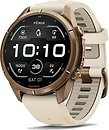 Фото Garmin Fenix 9 Pro 43mm Autumn Gold Titanium with Cream/French Gray Silicone Band (010-04335-25/26)