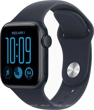 Фото Apple Watch SE 3 GPS 44mm Midnight Aluminum Case with Navy Blue Sport Band (MJL74)