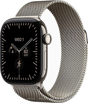 Фото Apple Watch Series 12 GPS + Cellular 42mm Natural Titanium Case with Natural Milanese Loop (MJGH4)