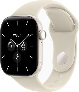 Фото Apple Watch Series 12 GPS + Cellular 42mm Pearl White Ceramic Case with Sand Sport Band (MJGX4)