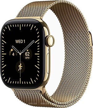 Фото Apple Watch Series 12 GPS + Cellular 42mm Radiant Gold Titanium Case with Radiant Gold Milanese Loop (MJGL4)