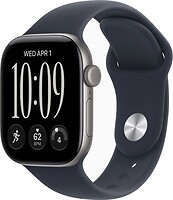 Фото Apple Watch Series 12 GPS + Cellular 42mm Space Grey Aluminum Case with Navy Blue Sport Band (MJFX4)