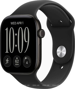 Фото Apple Watch Series 12 GPS + Cellular 46mm Black Aluminum Case with Black Sport Band (MJG94)