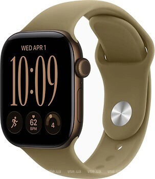 Фото Apple Watch Series 12 GPS 42mm Dark Bronze Aluminum Case with Olive Sport Band (MJEF4)