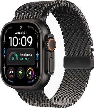Фото Apple Watch Ultra 4 GPS + Cellular 49mm Black Titanium Case with Black Titanium Milanese Loop (MJAV4)