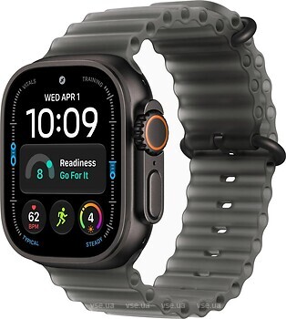Фото Apple Watch Ultra 4 GPS + Cellular 49mm Black Titanium Case with Translucent Black Ocean Band (MJAY4)