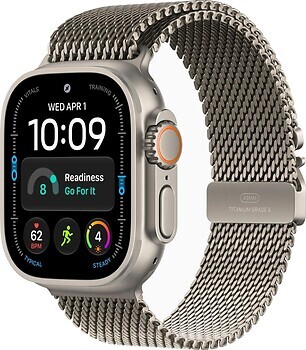 Фото Apple Watch Ultra 4 GPS + Cellular 49mm Natural Titanium Case with Natural Titanium Milanese Loop (MJA84)