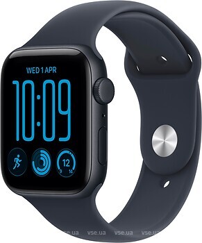 Фото Apple Watch SE 3 GPS + Cellular 40mm Midnight Aluminium Case with Blue Sport Band (MJLJ4)