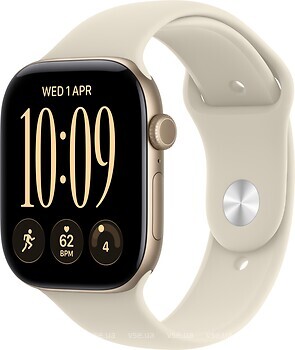 Фото Apple Watch Series 12 GPS + Cellular 42mm Gold Aluminum Case with Sand Sport Band (MJG34)