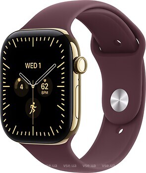 Фото Apple Watch Series 12 GPS + Cellular 42mm Radiant Gold Titanium Case with Burgundy Sport Band (MJGK4)