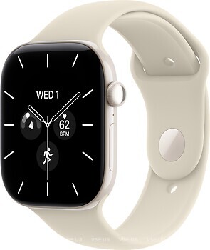 Фото Apple Watch Series 12 GPS + Cellular 46mm Pearl White Ceramic Case with Sand Sport Band (MJH24)