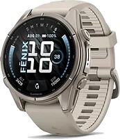 Фото Garmin Fenix 9 Amoled 43mm Sapphire Titanium with Fog Gray Silicone Band (010-04761-00/01)