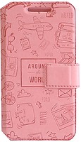 Фото Florence Чехол-книжка универсальная Around The World 4.5-4.7 Pink (FLUNATW4547PN)