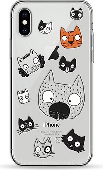 Фото Pump Transperency Case for Apple iPhone X/Xs Cats Faces (PMTRX/XS-1/87)