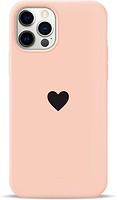 Фото Pump Silicone Minimalistic Case for Apple iPhone 12/12 Pro Black Heart in Pink (PMSLMN12(6.1)-6/259)