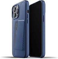 Фото Mujjo Full Leather Wallet чехол на Apple iPhone 13 Pro Max Monaco Blue (MUJJO-CL-018-BL)