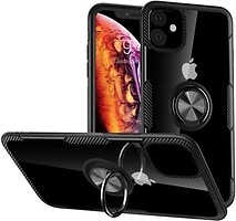 Фото Drobak Magnetic Ring Case With Airbag Apple iPhone 12/12 Pro Black (707017)