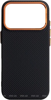 Фото ArmorStandart LikeCarbon2 SE MagCase for Apple iPhone 17 Pro Max Kevlar Black Orange (ARM89165)