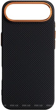 Фото ArmorStandart LikeCarbon2 SE MagCase for Apple iPhone 17 Air Kevlar Black Orange (ARM89166)