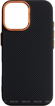 Фото ArmorStandart LikeCarbon2 SE MagCase for Apple iPhone 17 Kevlar Black Orange (ARM89163)