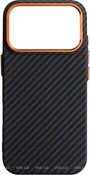 Фото ArmorStandart LikeCarbon2 SE MagCase for Apple iPhone 17 Pro Black Orange (ARM89161)