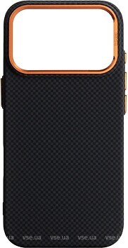 Фото ArmorStandart LikeCarbon2 SE MagCase for Apple iPhone 17 Pro Kevlar Black Orange (ARM89164)