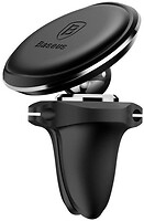 Фото Baseus Magnetic Air Vent Car Mount With Cable Clip Black (SUGX020001)