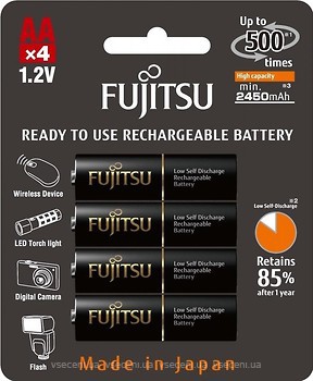 Фото Fujitsu AA 2450mAh NiMh 4 шт (HR-3UTHC)