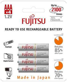 Фото Fujitsu AAA 750mAh NiMh 4 шт (HR-4UTG)