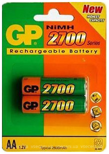 Фото GP Batteries AA 2700mAh NiMh 2 шт (270AAHC)