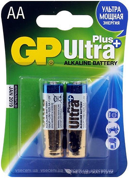 Фото GP Batteries AA Alkaline 2 шт Ultra Plus (15AUPHM-2UE2)