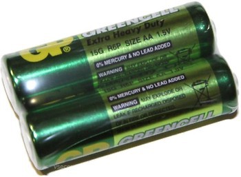 Фото GP Batteries AA Zinc-Carbon 2 шт Greencell (15G)