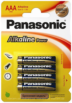 Фото Panasonic AAA Alkaline 4 шт Alkaline Power (LR03REB/4BP)