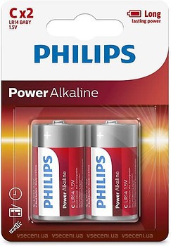 Фото Philips C Alkaline 2 шт PowerLife (LR14P2B/97)