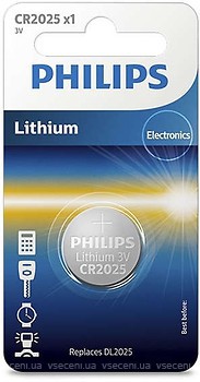 Фото Philips CR-2025 3B Lithium 1 шт (CR2025/01B)