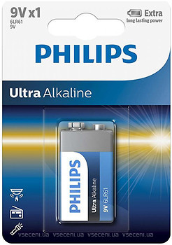 Фото Philips Krona Alkaline 1 шт Ultra Alkaline (6LR61E1B/10)