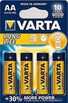 Фото Varta AA Alkaline 4 шт LongLife Extra (04106101414)