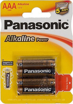 Фото Panasonic AAA Alkaline 4 шт Alkaline Power (LR03APB/4BP)