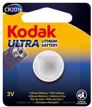 Фото Kodak CR-2016 3B Lithium 1 шт Ultra (30411555)