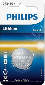 Фото Philips CR-2450 3B Lithium 1 шт (CR2450/10B)