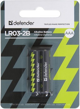Фото Defender Alkaline LR03-2B AAA 2 шт (56003)
